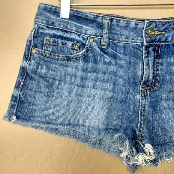 PINK Victoria's Secret Distressed Cut Off Shorts - Picture 3 of 9
